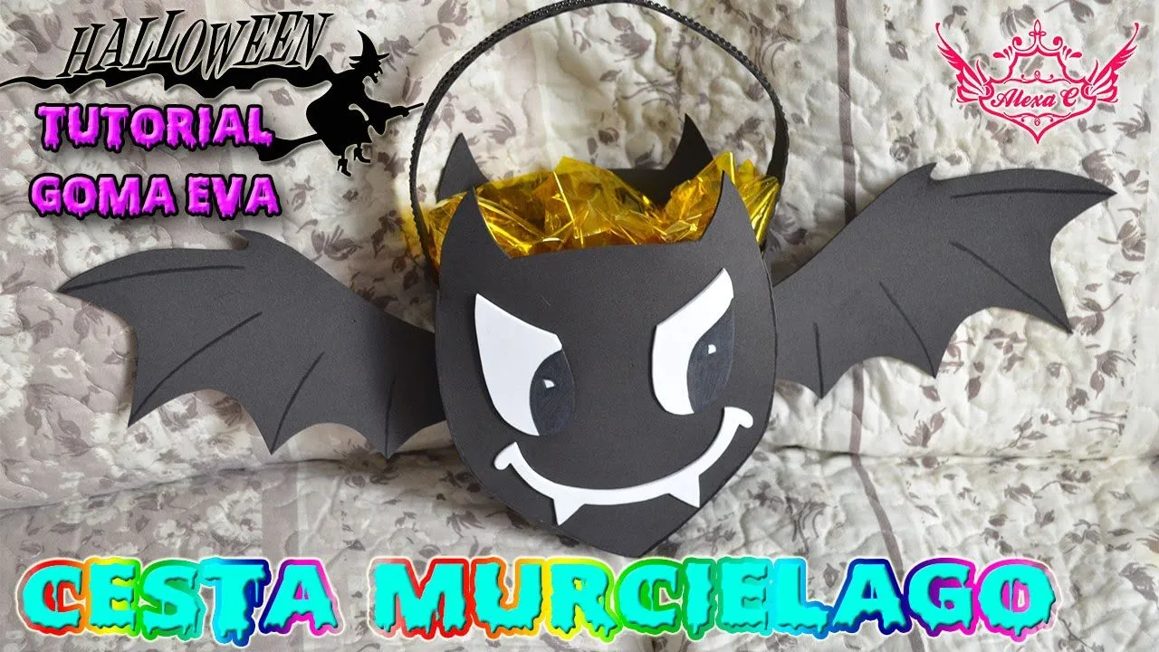 Dulcero de murciélago en goma eva para Halloween - Manualidades en Goma Eva y Foami Dulcero de murciélago en goma eva para Halloween - Manualidades en Goma Eva y Foami