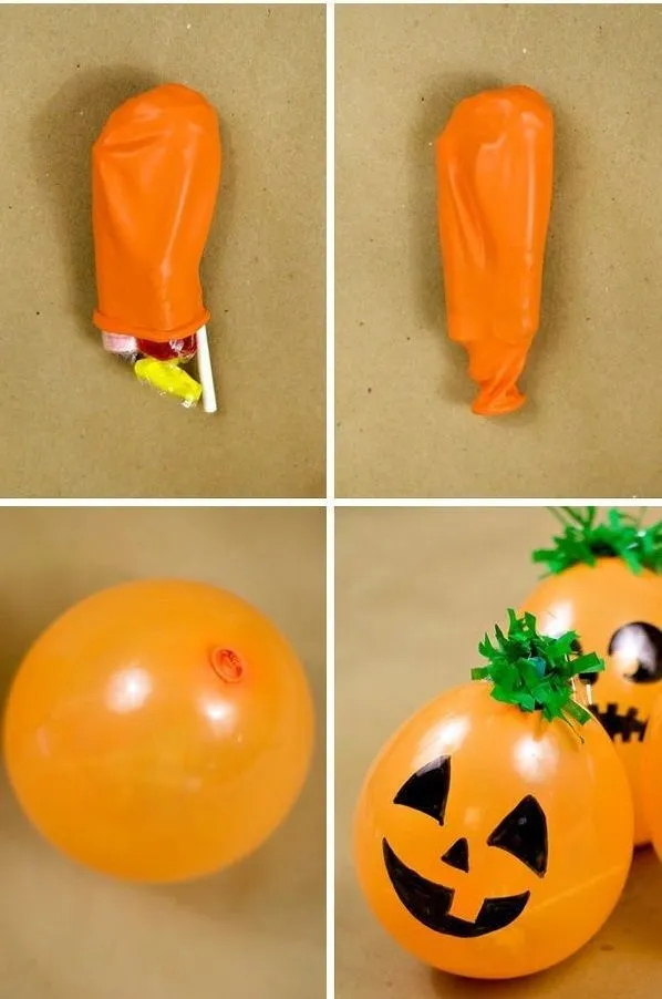 Cómo hacer dulceros con globos para Halloween | Manualidades para niños Cómo hacer dulceros con globos para Halloween | Manualidades para niños