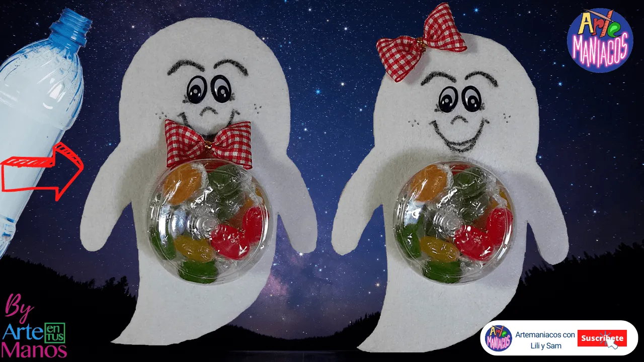 Dulceros Para Halloween, Fantasmitas en Fieltro o Foami - Arte en Tus Manos  con Lili y Sam