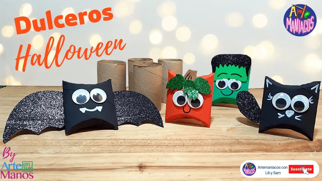 Dulceros para Halloween, Gato, Murciélago, Frankenstein y Calabaza con Arte en Tus Manos - Arte en Tus Manos con Lili y Sam Dulceros para Halloween, Gato, Murciélago, Frankenstein y Calabaza con Arte en Tus Manos - Arte en Tus Manos con Lili y Sam