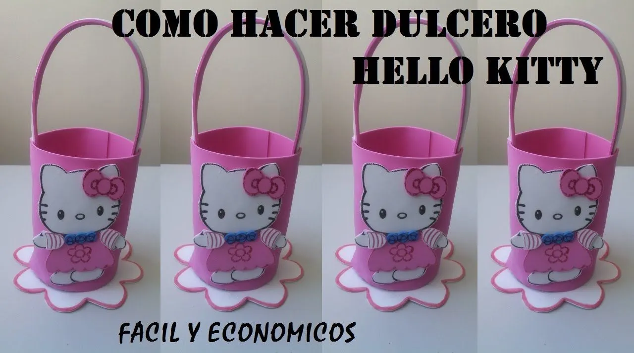 COMO HACER DULCEROS HELLO KITTY DE FOAMY - YouTube COMO HACER DULCEROS HELLO KITTY DE FOAMY - YouTube
