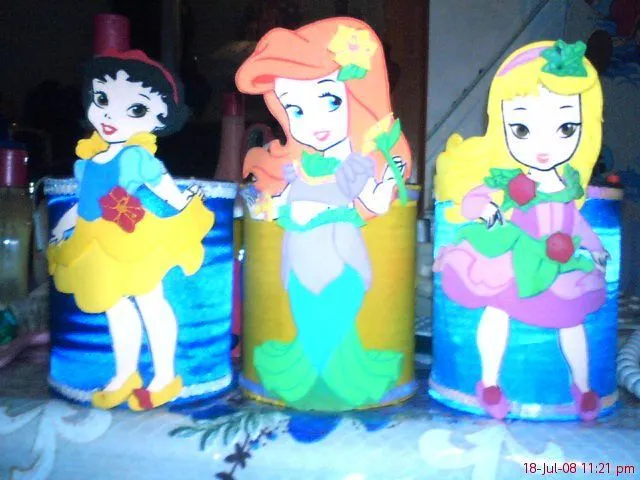 Dulceros en latas de princesas - Imagui