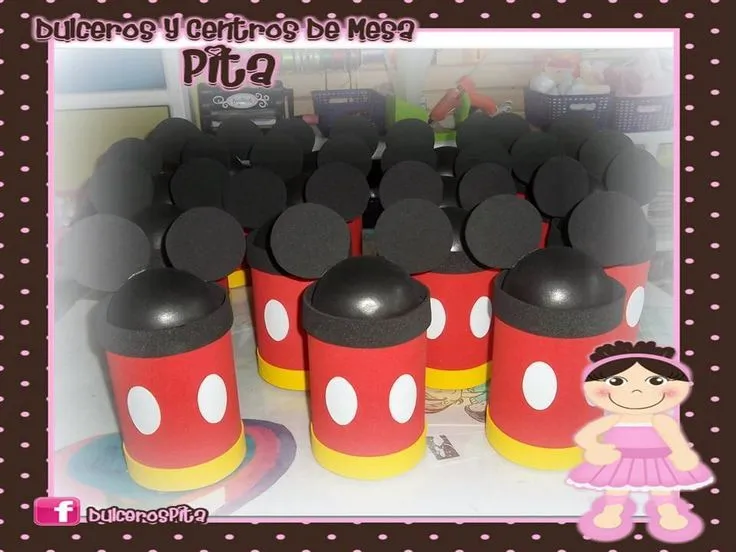 Dulceros de Mickey con botes - Imagui