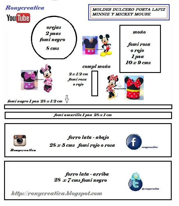 Dulceros y portalápices de Minnie y Mickey Mouse | Manualidades Dulceros y portalápices de Minnie y Mickey Mouse | Manualidades