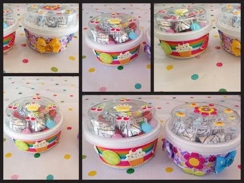 BONITOS DULCEROS HECHOS CON ENVASES RECICLADOS DE YOGURT. - YouTube BONITOS DULCEROS HECHOS CON ENVASES RECICLADOS DE YOGURT. - YouTube