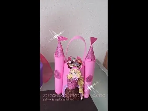 DIY como hacer dulcero de princesa castillo con Botella Pet - YouTube