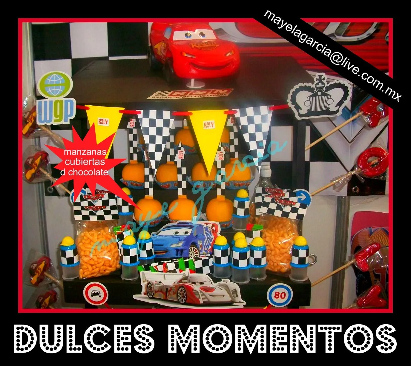 DULCES MOMENTOS: CANDY BAR PERSONALIZADO PARA FIESTA DE CARS DULCES MOMENTOS: CANDY BAR PERSONALIZADO PARA FIESTA DE CARS