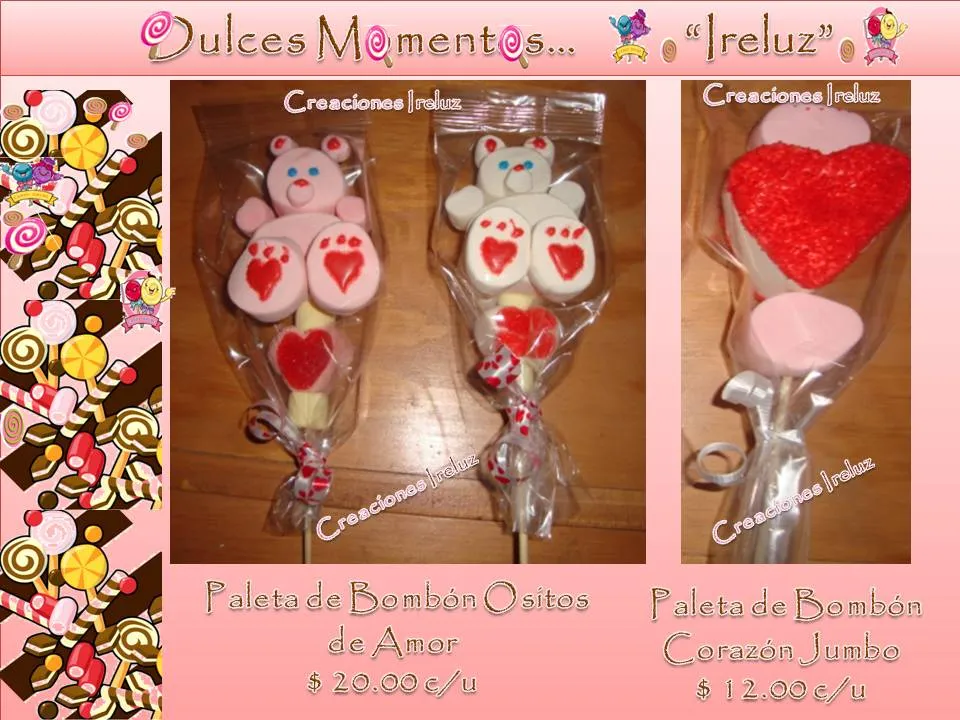 DULCES MOMENTOS IRELUZ: PALETAS DE BOMBONES 2 DULCES MOMENTOS IRELUZ: PALETAS DE BOMBONES 2