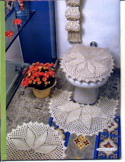 dulcescreacionesdeary: juego de baño a crochet dulcescreacionesdeary: juego de baño a crochet