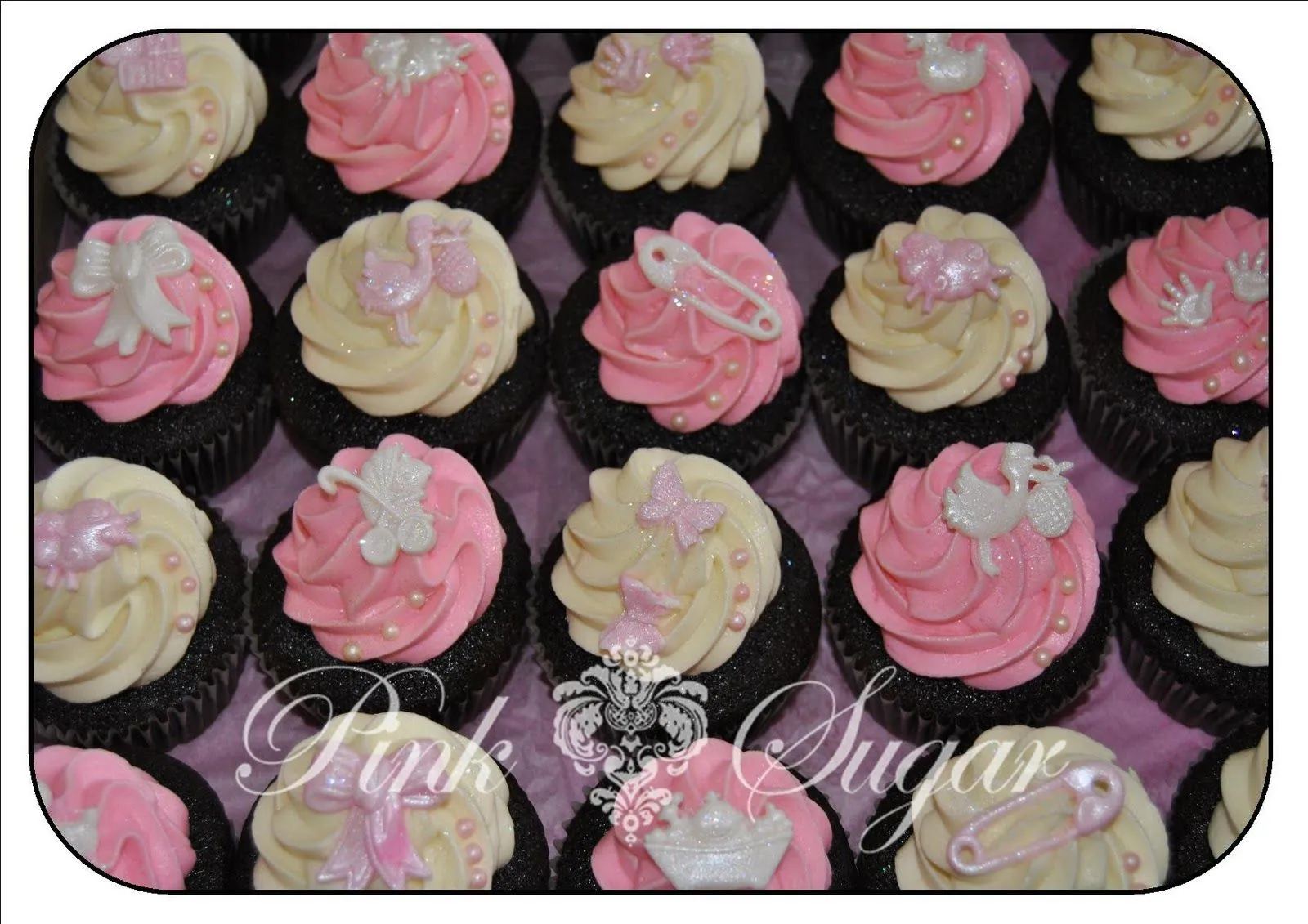 eatingrecipe.com Girl Baby Shower Cupcakes Cake