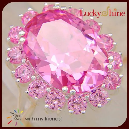 ebay chinas hermosas rosas Kunzita anillos de piedras preciosas al ...