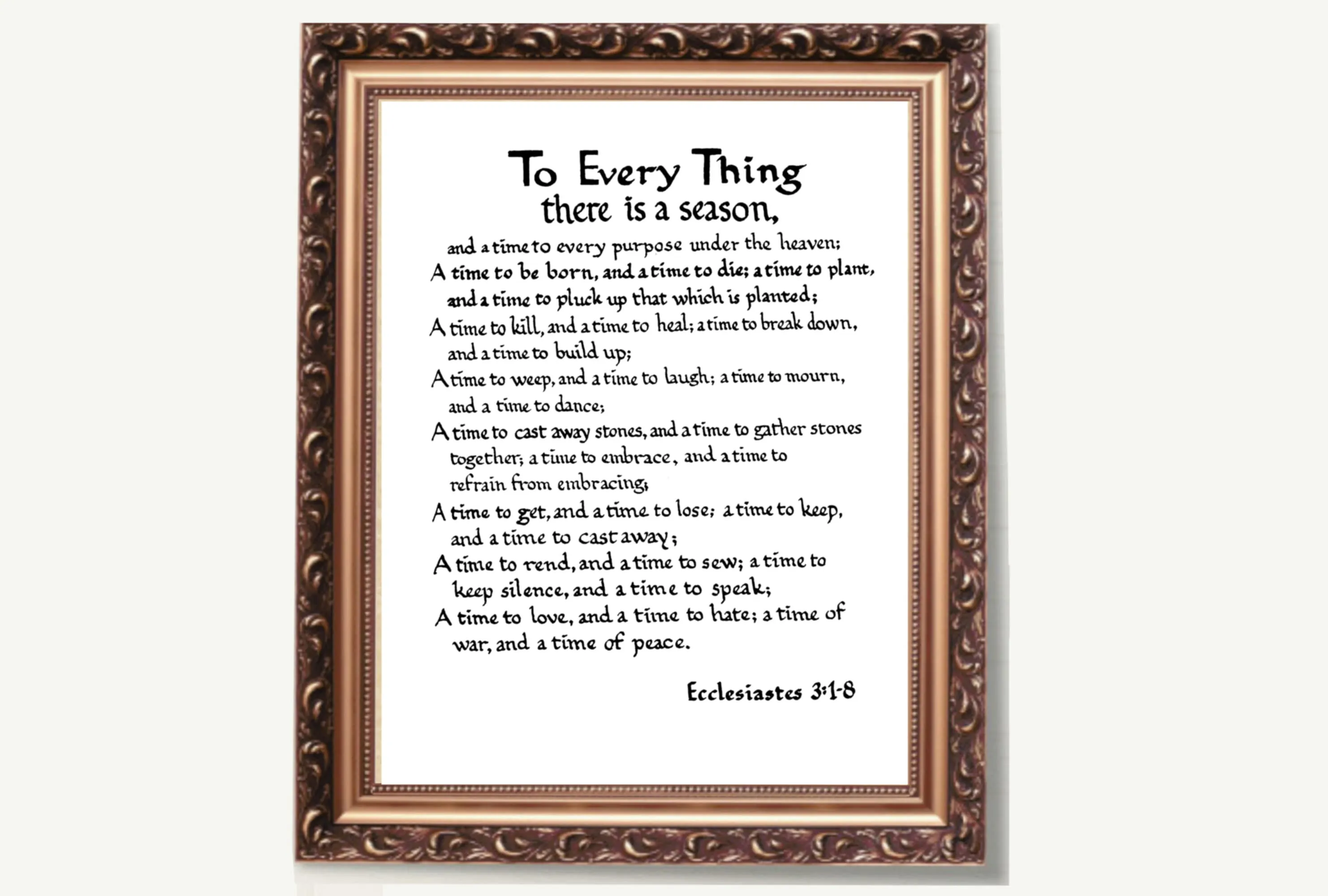 Eclesiastés 3:1-8 de la Santa Biblia King James Version/KJV - Etsy México Eclesiastés 3:1-8 de la Santa Biblia King James Version/KJV - Etsy México