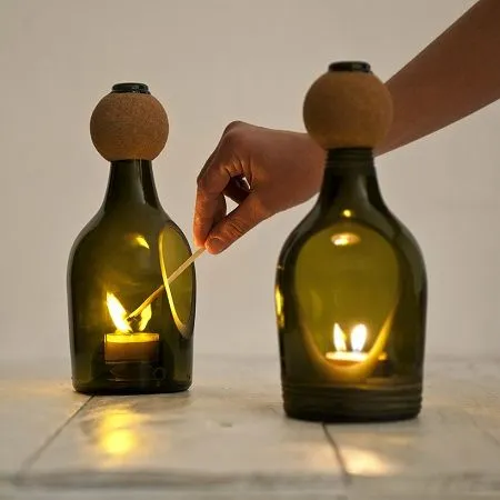 EcoNotas.com: Portavelas con Botellas Recicladas de Vidrio EcoNotas.com: Portavelas con Botellas Recicladas de Vidrio