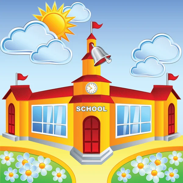 Edificio de escuela de dibujos animados Vector — Vector stock ... Edificio de escuela de dibujos animados Vector — Vector stock ...