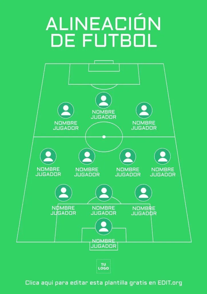 Edita plantillas para hacer alineaciones de deportes Edita plantillas para hacer alineaciones de deportes