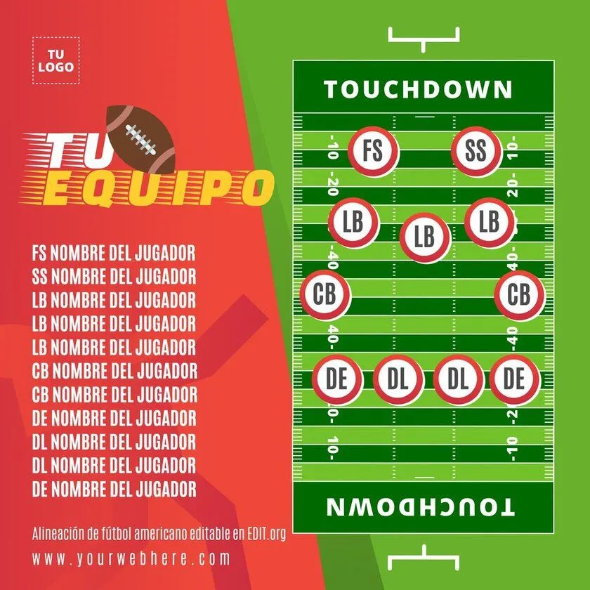 Edita plantillas para hacer alineaciones de deportes Edita plantillas para hacer alineaciones de deportes