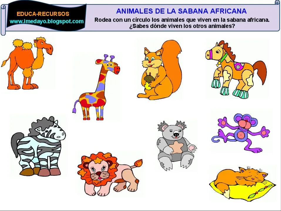 EDUCA-RECURSOS: Animales de la Sabana Africana EDUCA-RECURSOS: Animales de la Sabana Africana