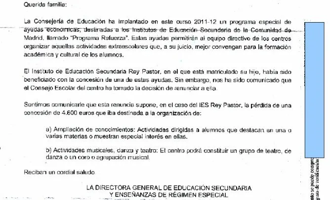 Educación envía una carta a los padres para avisarles de las ... Educación envía una carta a los padres para avisarles de las ...