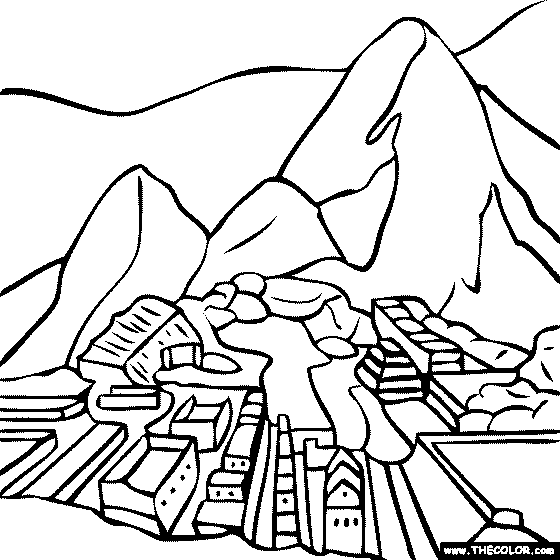 machu picchu para pintar Colouring Pages