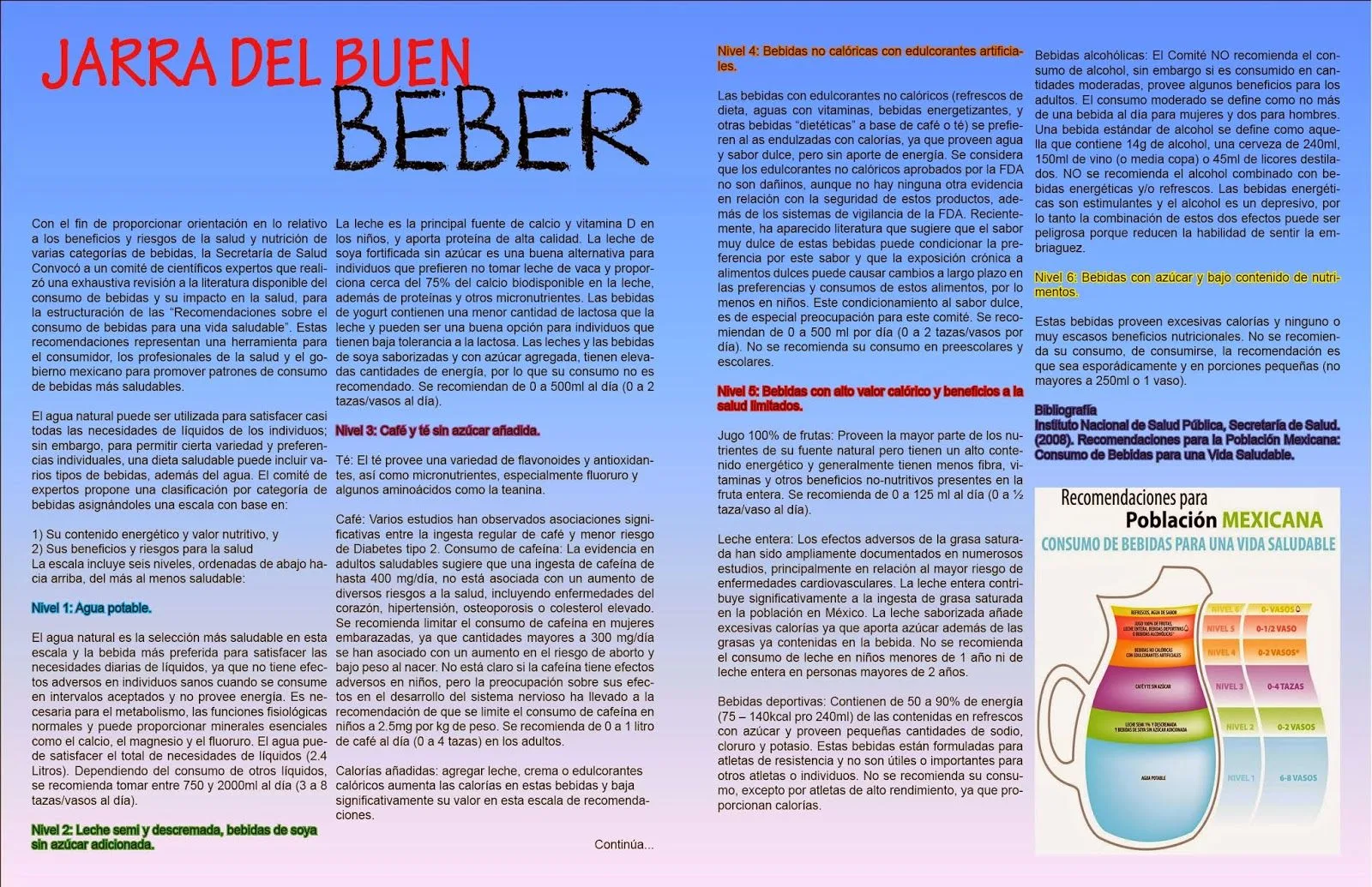 Educación Preescolar: Jarra del buen beber para imprimir en tabloide. Educación Preescolar: Jarra del buen beber para imprimir en tabloide.