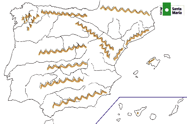 Educación Primaria en el Zapatito: MAPA FÍSICO MUDO. ESPAÑA Educación Primaria en el Zapatito: MAPA FÍSICO MUDO. ESPAÑA