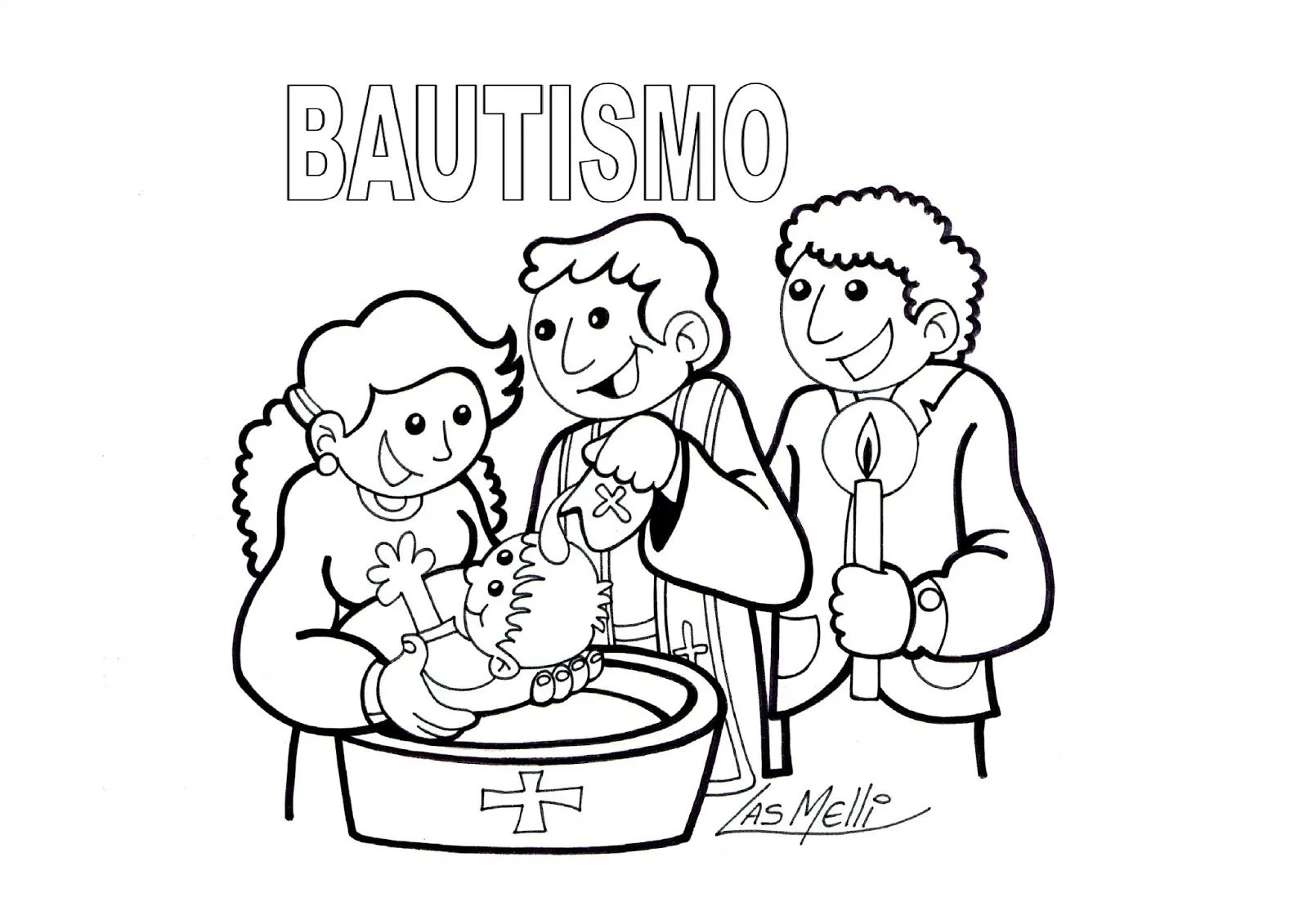 Educar con Jesús: Bautismo (dibujos para colorear)