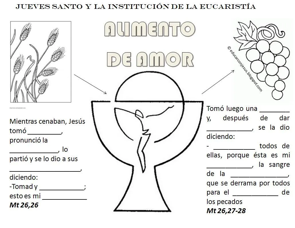 Educar con Jesús: Jueves santo. Institución de la Eucaristía Educar con Jesús: Jueves santo. Institución de la Eucaristía
