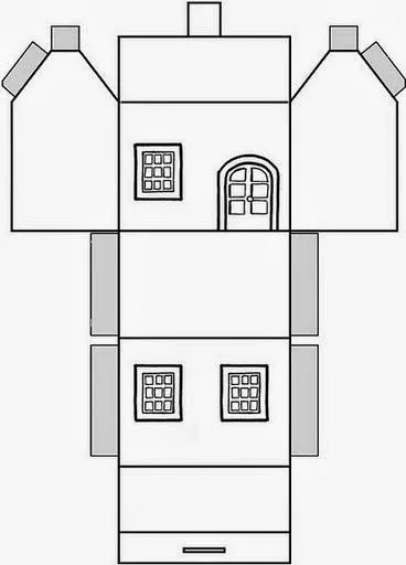 Educar X: Molde de casas de papel para montar | Castelo de papelão ... Educar X: Molde de casas de papel para montar | Castelo de papelão ...