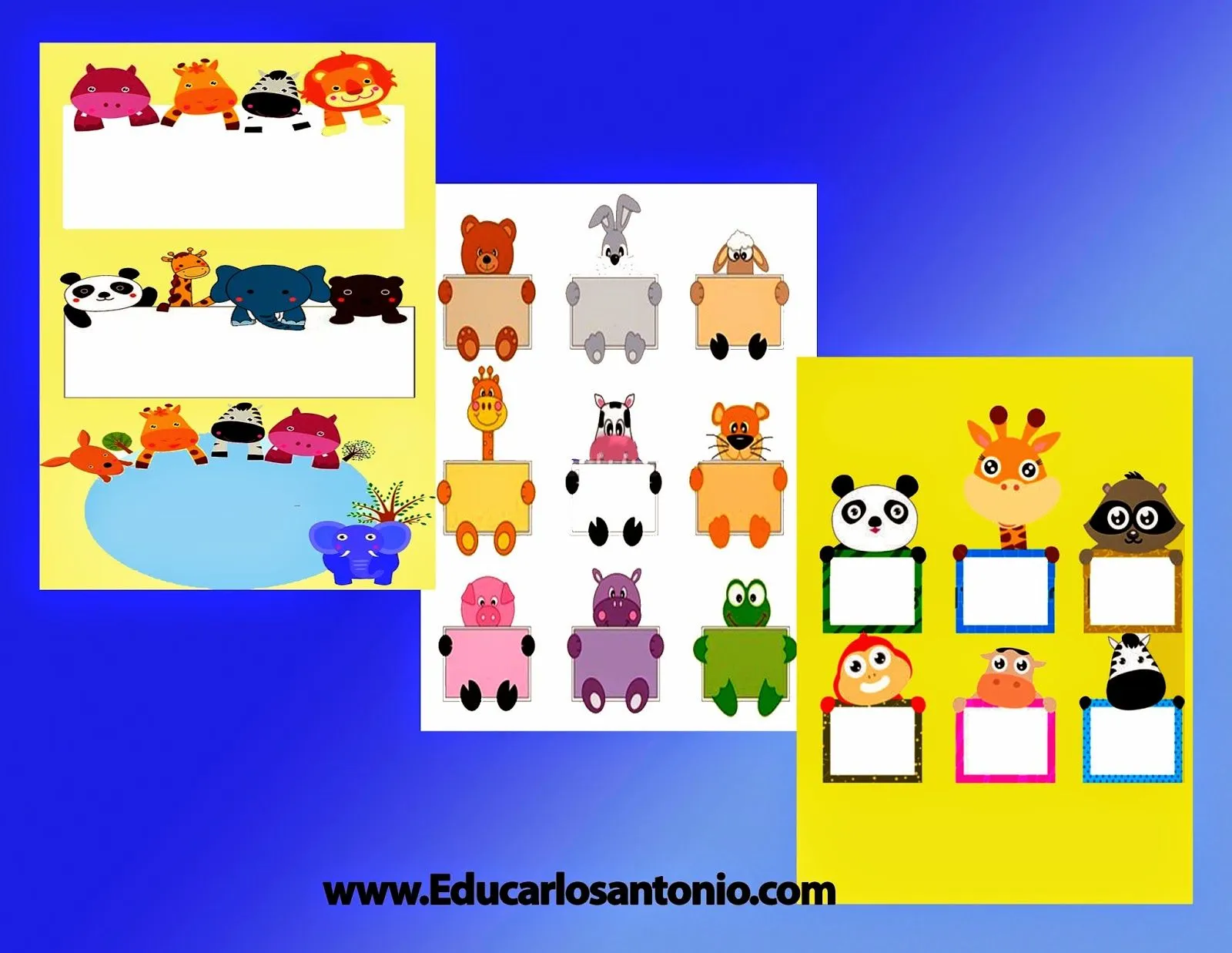 EduCarlosAntonio: Gafetes de animalitos
