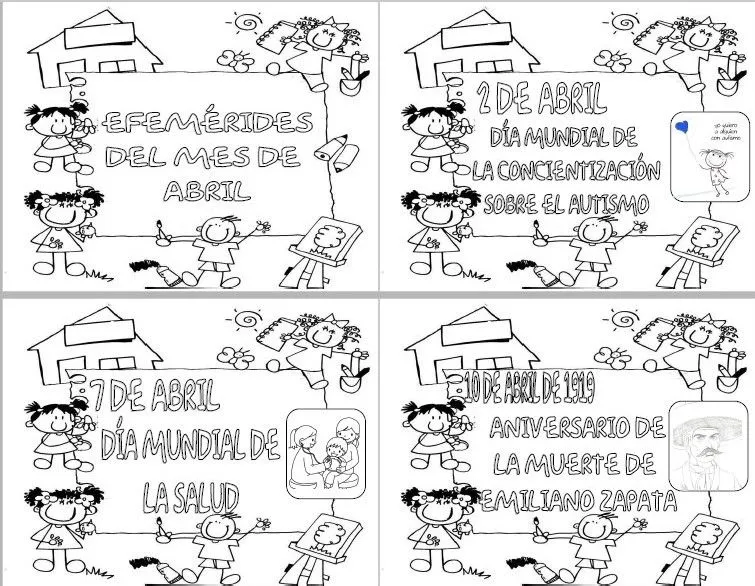 Efemérides del mes de abril para colorear | Educación Primaria Efemérides del mes de abril para colorear | Educación Primaria