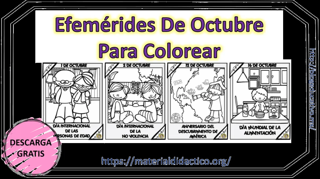 Efemérides de Octubre para Colorear | Blog Educativo Efemérides de Octubre para Colorear | Blog Educativo