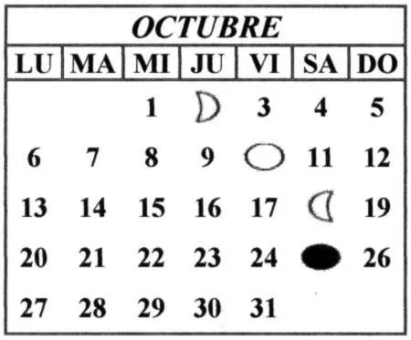 efemerides Septiembre Octubre 2003