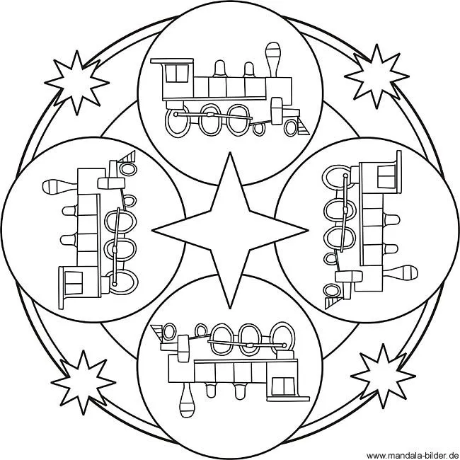 Eisenbahn Mandala Ausmalbild für Kinder zum Nachmalen Eisenbahn Mandala Ausmalbild für Kinder zum Nachmalen
