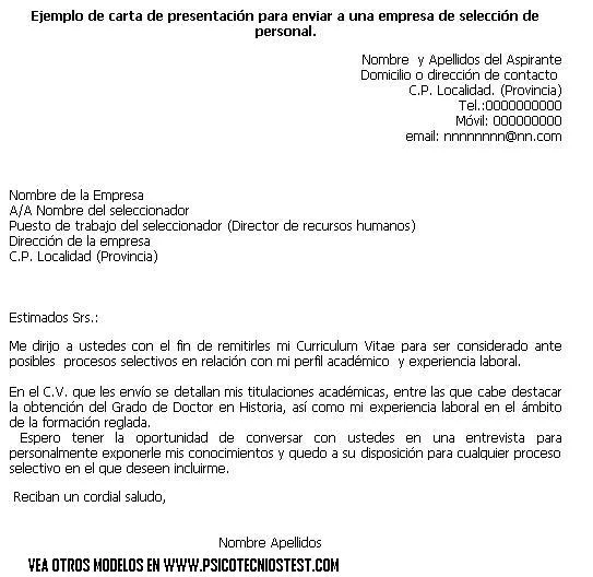 Ejemplos de carta de presentación, como hacer la carta de ...