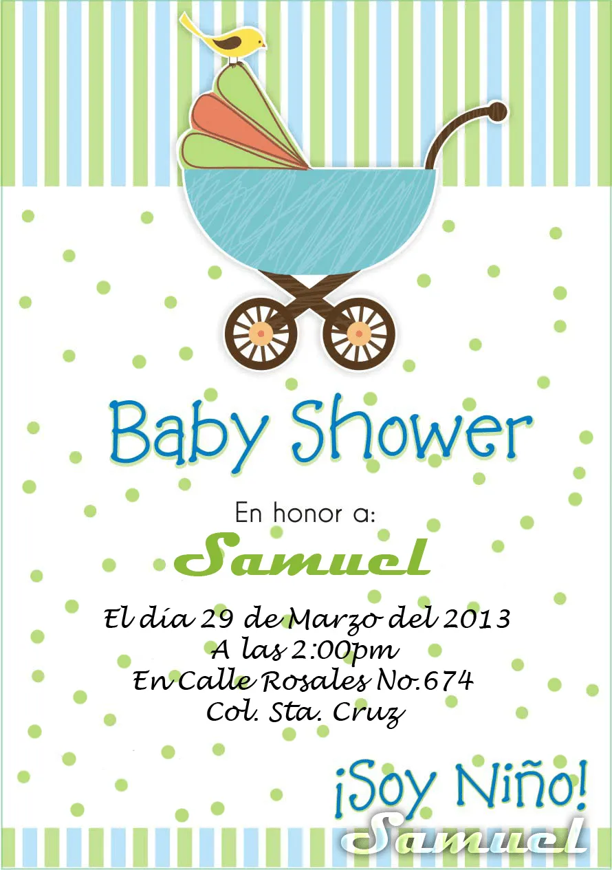 Dulceria Yaz-mi: Invitaciones de Baby Shower