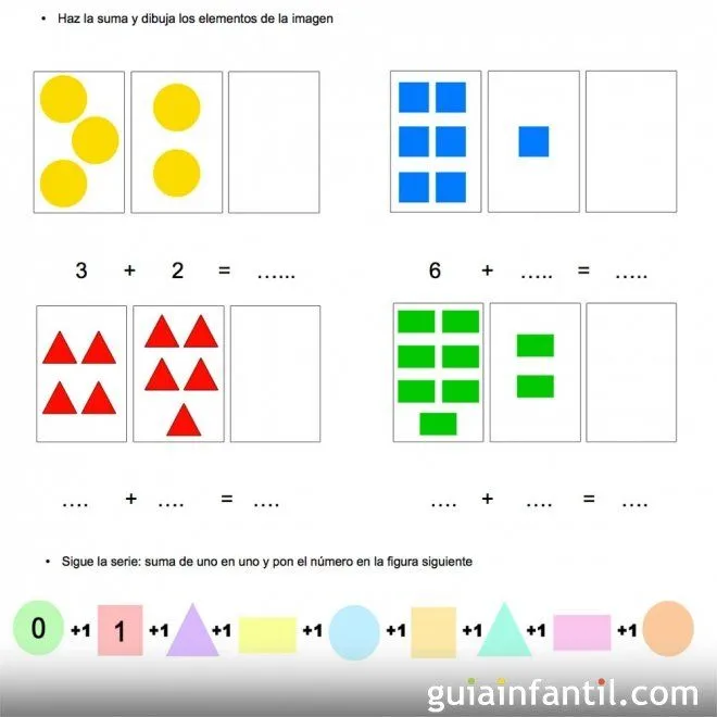 Ejercicio de matemáticas. La suma - Ejercicios de matemáticas para ...