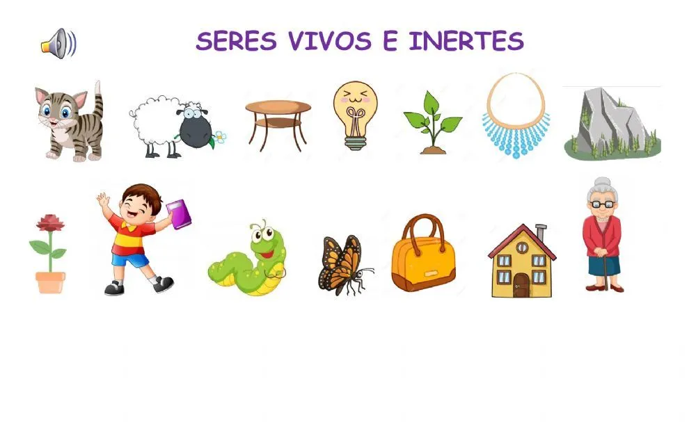 Ejercicio de Seres vivos e inertes. | Colorful backgrounds, School  subjects, Fashion box