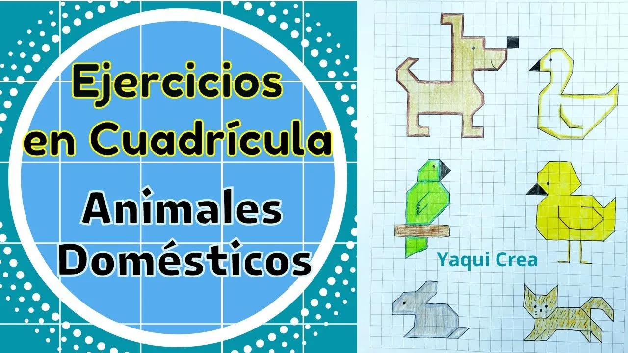 Ejercicios en Cuadrícula | Animales Domésticos en Cuadrícula 