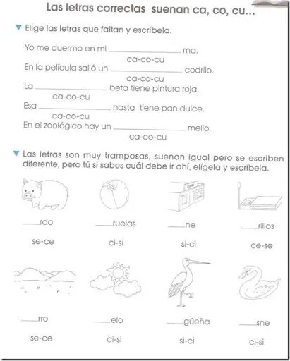 Ejercicios de español para segundo grado de primaria - Imagui