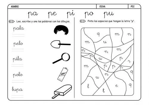 Ejercicios lectoescritura - Imagui
