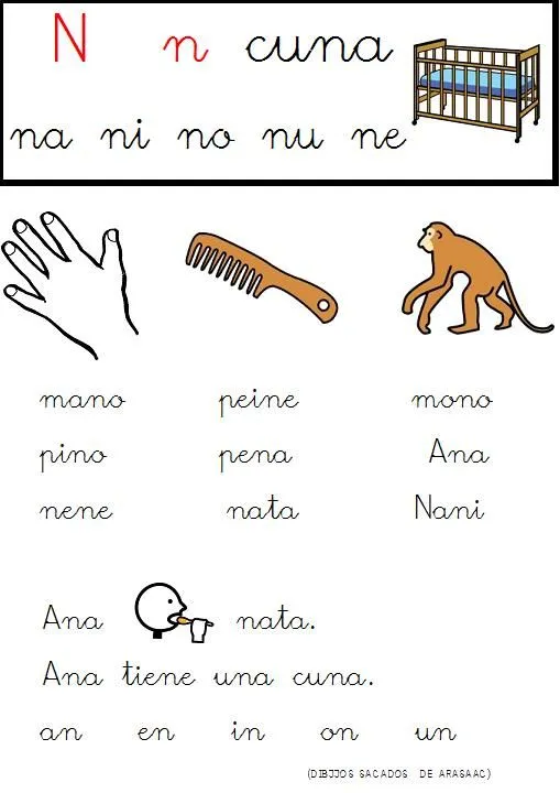 Ejercicios con la letra n - Imagui