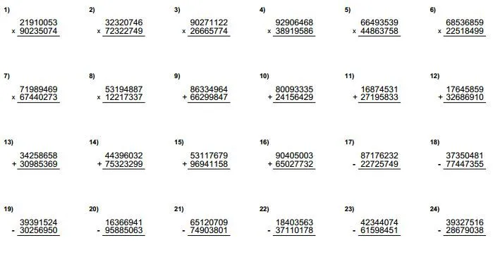 Ejercicios matematicos para imprimir - Imagui