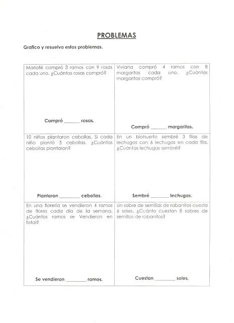 Primeros ejercicios de multiplicación para niños de primaria | Mi ...