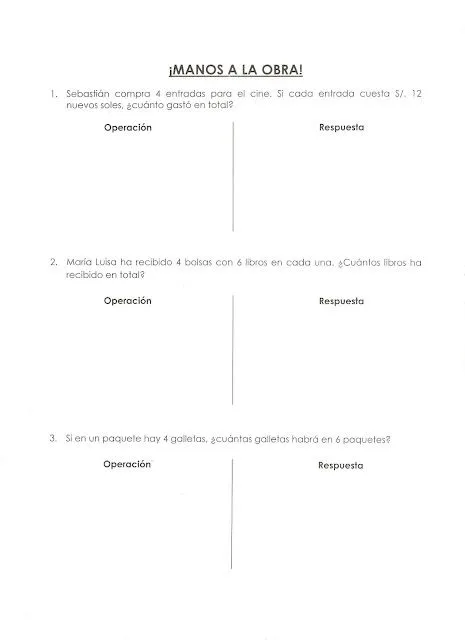 Primeros ejercicios de multiplicación para niños de primaria | Mi ...