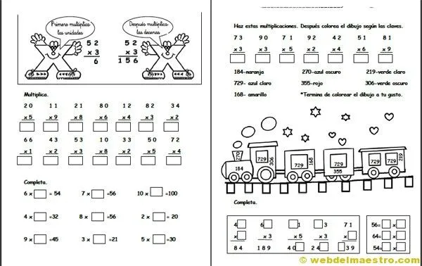 Ejercicios de multiplicacion para segundo de primaria - Imagui Ejercicios de multiplicacion para segundo de primaria - Imagui