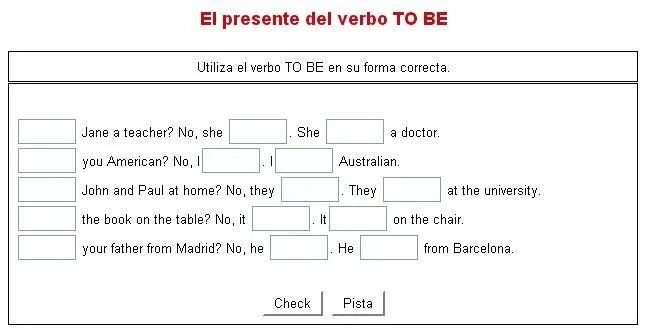 Ejercicios prácticos de inglés con el verbo TO BE - Didactalia ... Ejercicios prácticos de inglés con el verbo TO BE - Didactalia ...