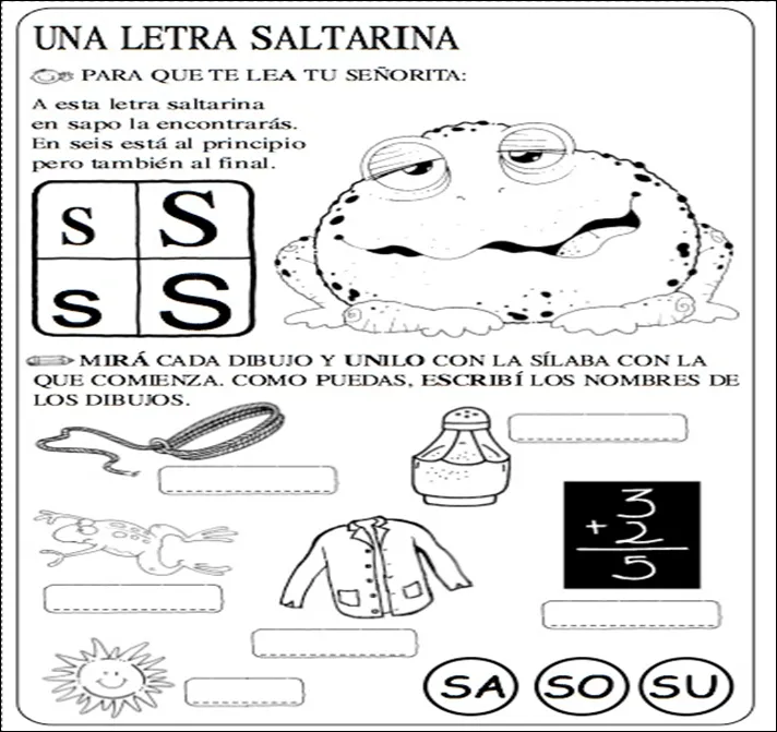 Actividades con la letra s para preescolar - Imagui