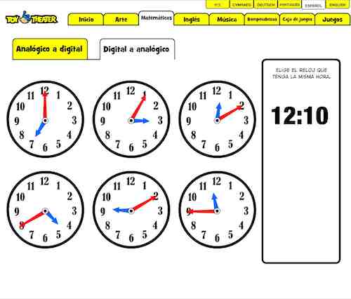 Ejercicios de horas de reloj - Imagui