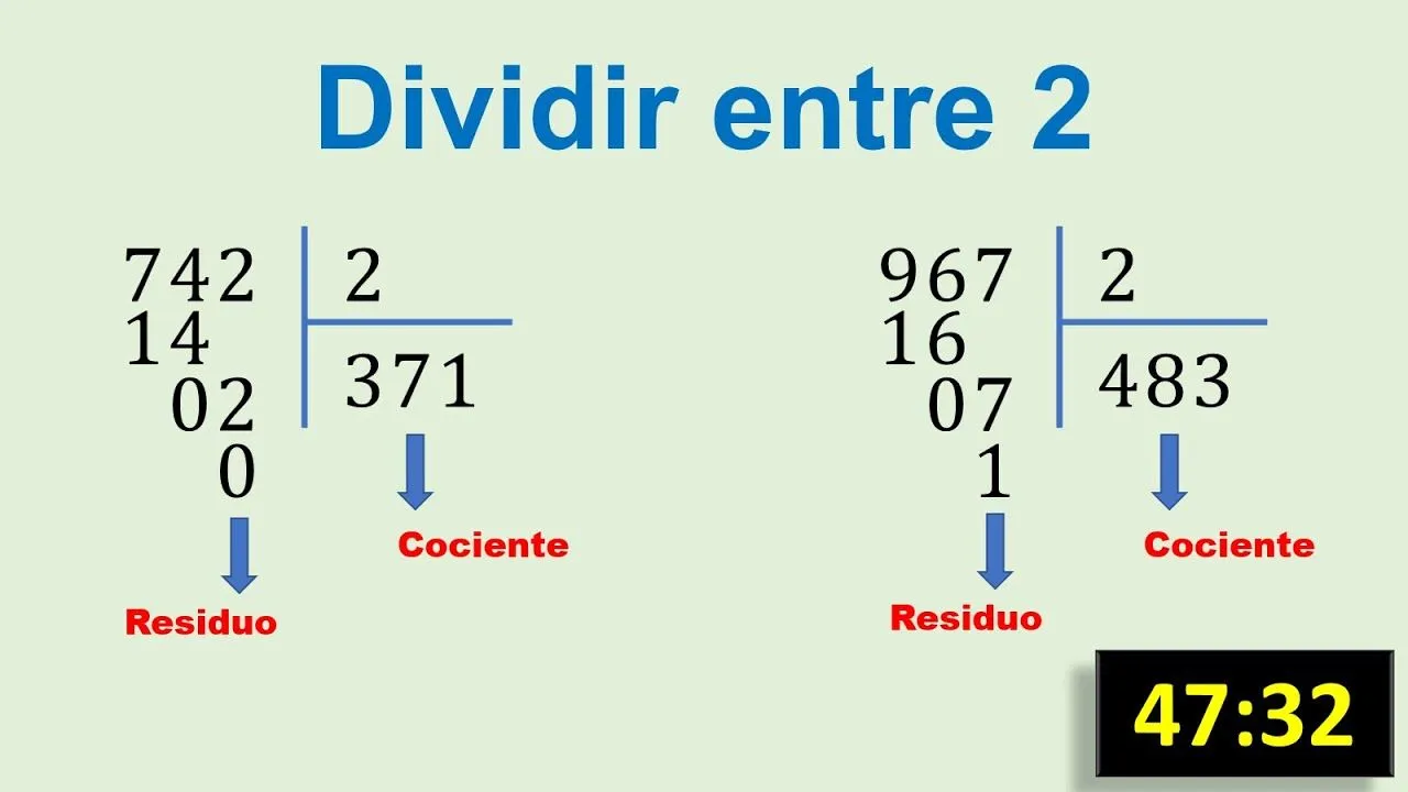 Ejercicios resueltos de división de una cifra entre 2 paso a paso para  niños - YouTube