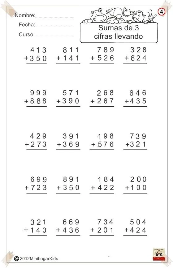 Ejercicios De Sumas NÚmeros Dos DÍgitos Para Niños Pictures Ejercicios De Sumas NÚmeros Dos DÍgitos Para Niños Pictures